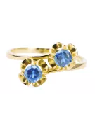 Pierścionek Akwamaryn 14k żółte złoto Klasyczny Vintage vrc266y